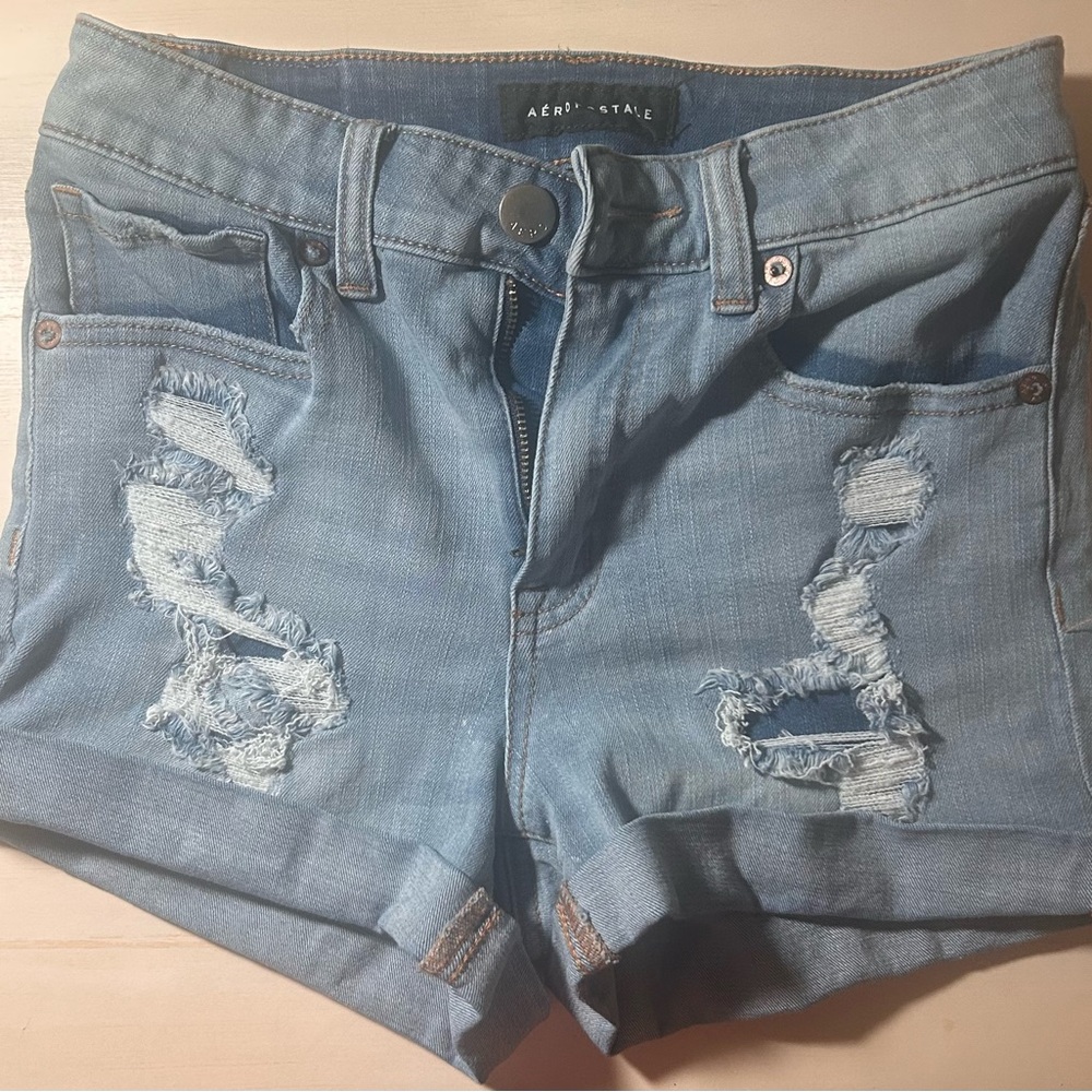 Aeropostale Women's Blue Denim Shorts